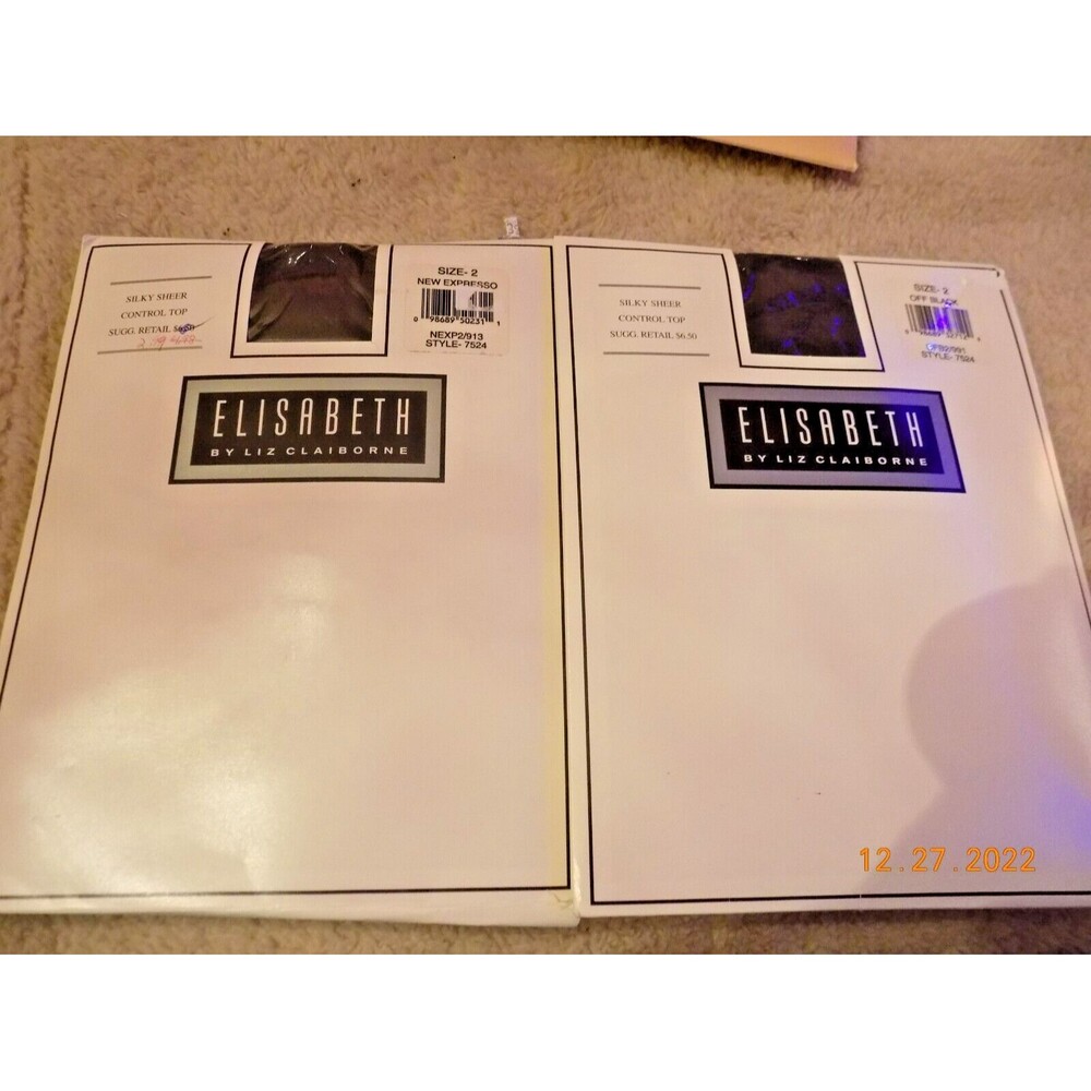 New Elisabeth Liz Claiborne set of women's pantyhose size 2